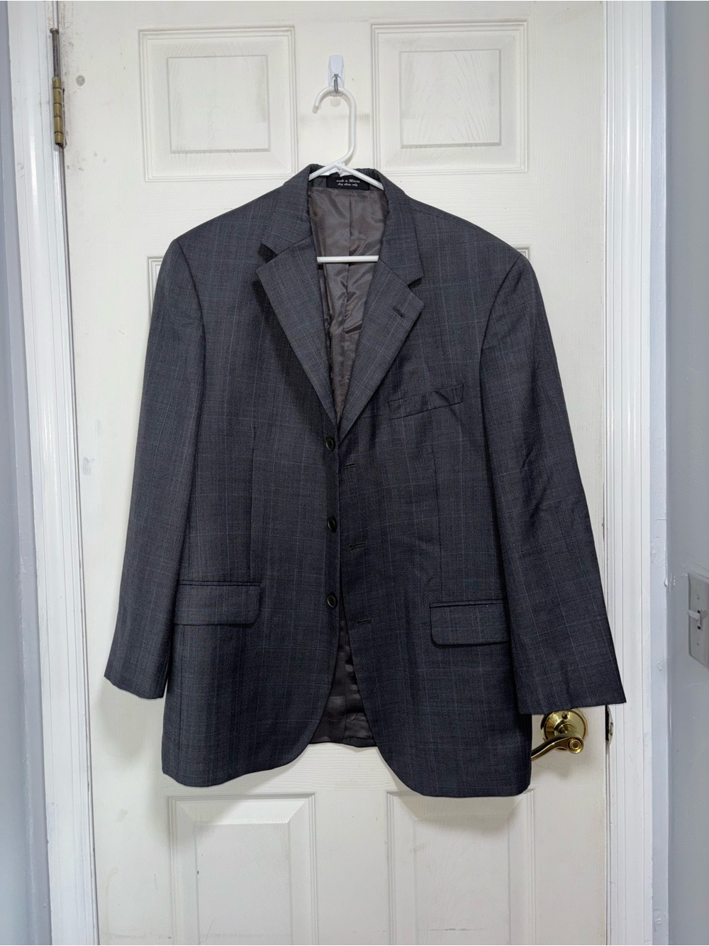 Andrew Fezza Men's Gray Plaid Sport Coat